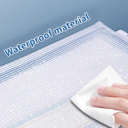 Zipper Mesh Bags A4/A5 Plastic Zipper Bags For Organizing Waterproof Clear Travel Bags Office Supplies Document，color random