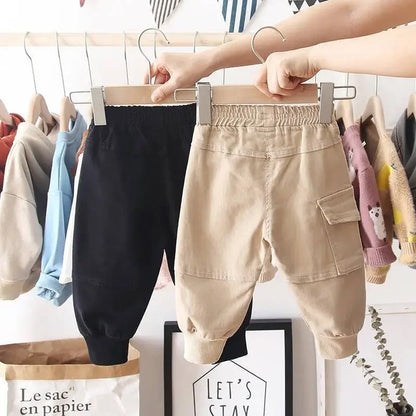New Cargo Pants for Boys – Solid Casual Sport Trousers for Kids Aged 2-8 Years