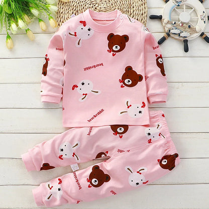 Kids Cotton Pajama Set – Autumn/Winter Sleepwear for Boys and Girls (9 Months to 8 Years)