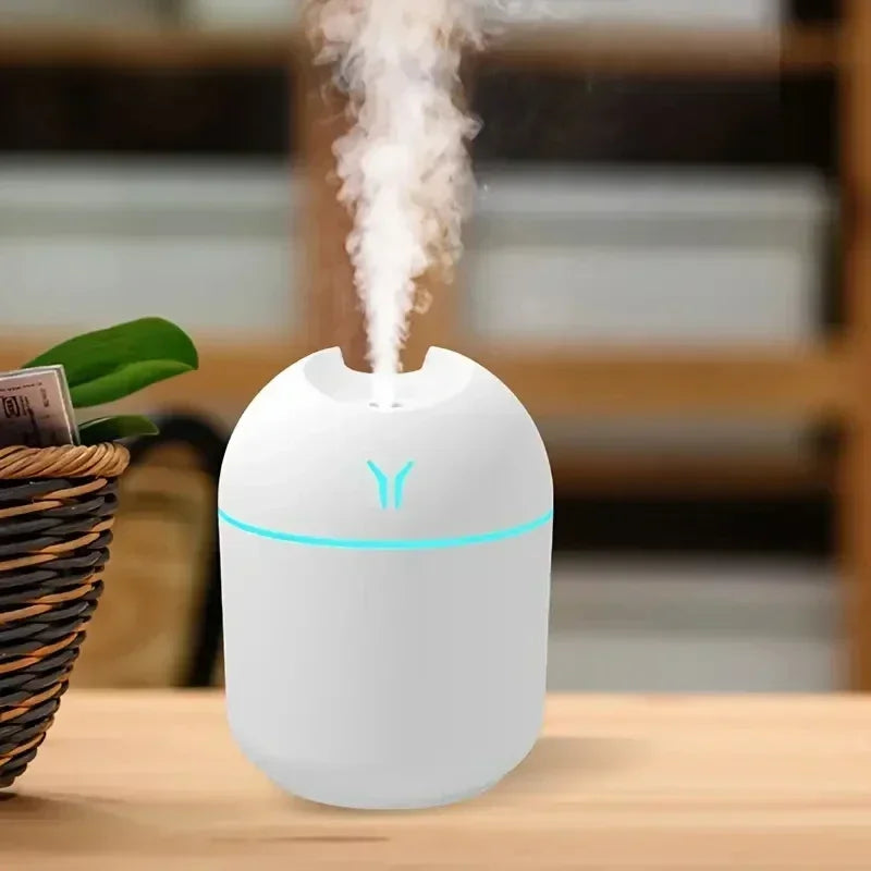 Compact USB Aroma Diffuser & Humidifier – Mini Essential Oil Atomizer with LED Night Light for Home & Car