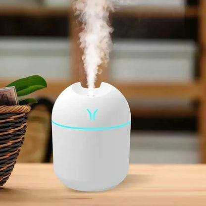 Compact USB Aroma Diffuser & Humidifier – Mini Essential Oil Atomizer with LED Night Light for Home & Car