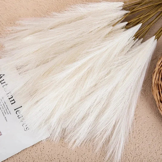 10pcs Artificial Reed Ins Wind Bouquet – Bohemian Style Fake Flowers for Home, Wedding & Christmas Decor