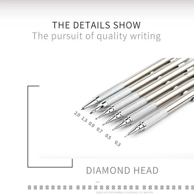 Mechanical Pencil Set 0.3–2.0mm – Full Metal Drawing & Writing Pencils with Leads for School & Office