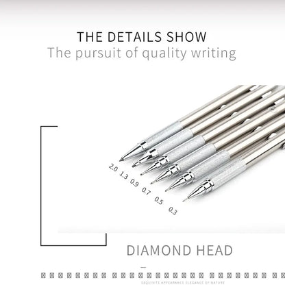 Mechanical Pencil Set 0.3–2.0mm – Full Metal Drawing & Writing Pencils with Leads for School & Office