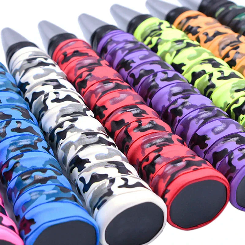 Absorbent Anti-Slip Racket Grip Tape – Camouflage Handle Wrap for Tennis & Badminton