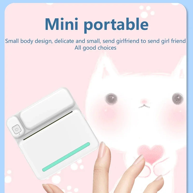 C19 MINI Portable Thermal Printer – Wireless Bluetooth Photo & Label Printer for Android & iOS, 58mm Printing