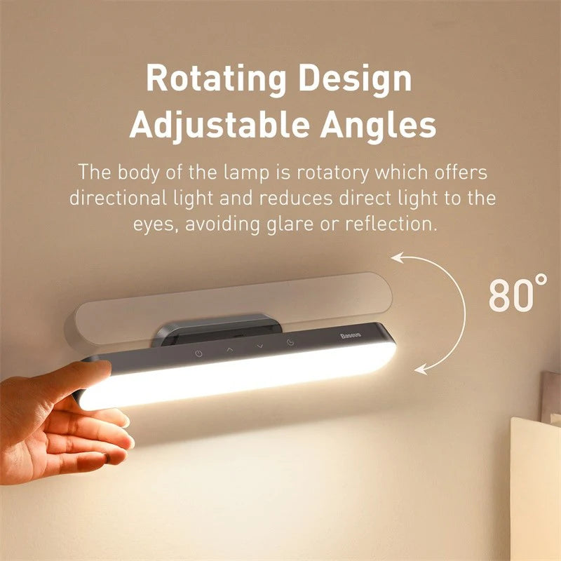 Baseus Magnetic LED Table Lamp – Rechargeable Hanging Desk Lamp with Stepless Dimming & 24-Hour Battery Life for Bedroom, Kitchen & Cabinet