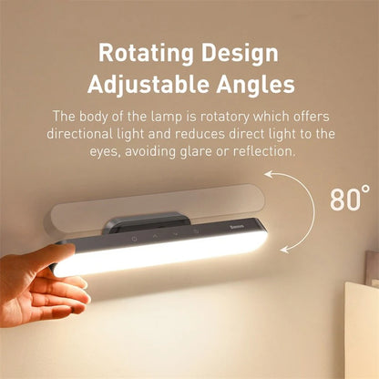 Baseus Magnetic LED Table Lamp – Rechargeable Hanging Desk Lamp with Stepless Dimming & 24-Hour Battery Life for Bedroom, Kitchen & Cabinet