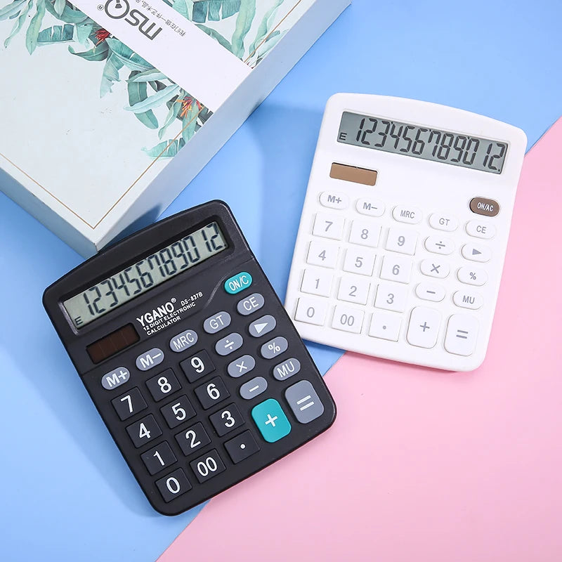 12-Digits Electronic Calculator – Solar & Battery Dual Power Supply Calculator for Home, Office, School & Financial Accounting