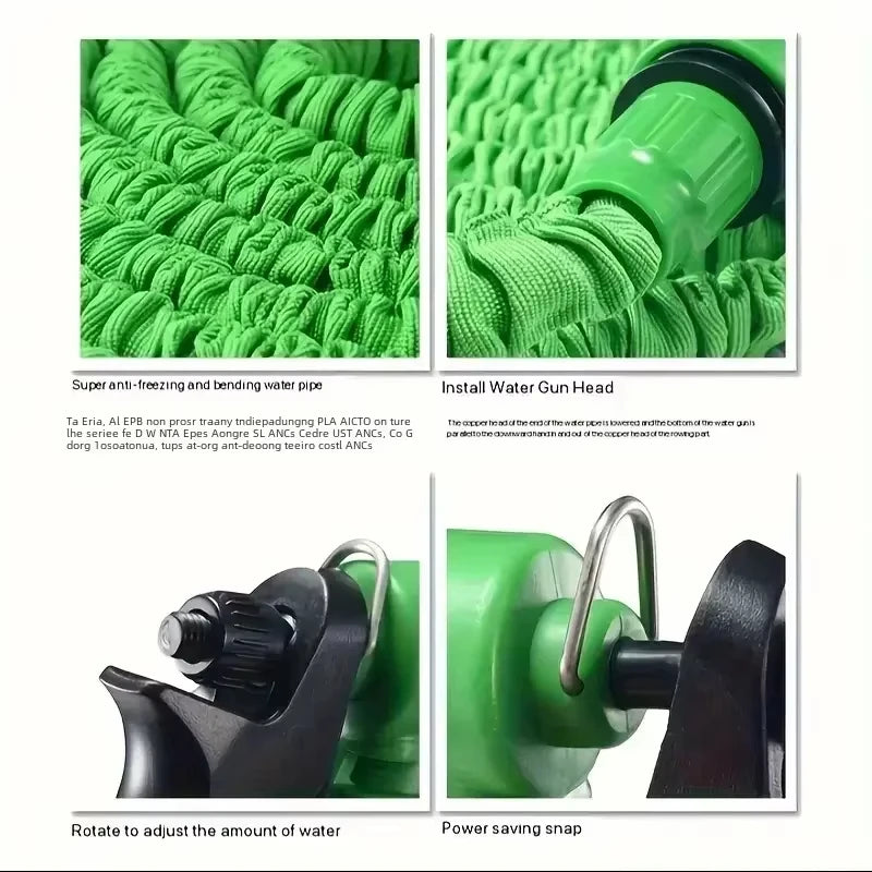 Expandable Garden Hose with 7 Spray Functions – High-Pressure Watering Hose with Nozzle for Car Wash, Pets, and Home Garden Use