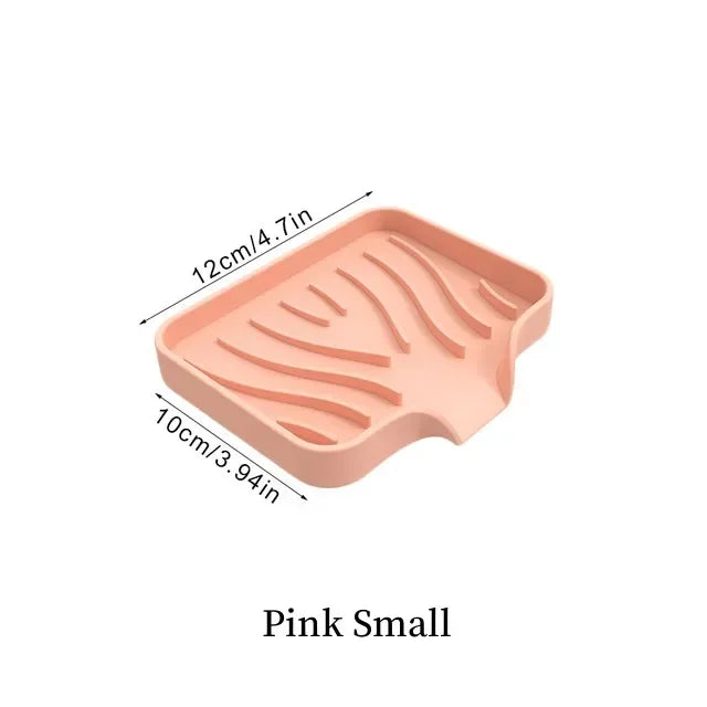 Silicone Drain Soap Box – Anti-Slip Sink Tray for Kitchen or Bathroom