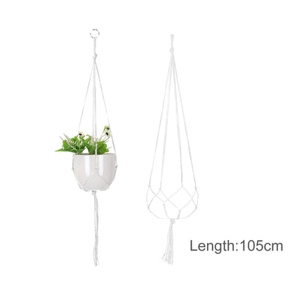 Handmade Macrame Plant Hanger – Cotton Hanging Flower Pot Holder for Indoor & Outdoor Decor