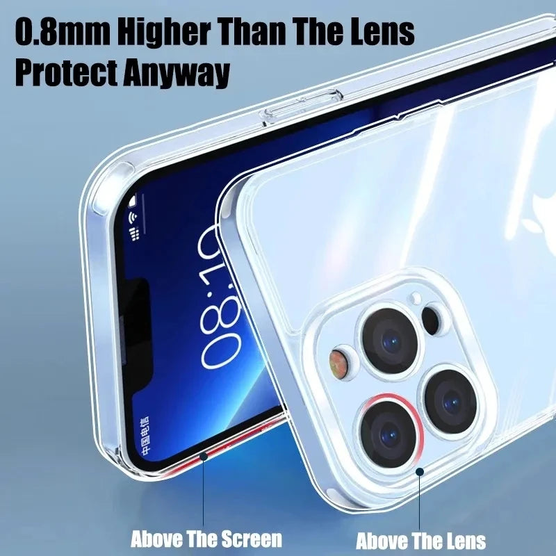 Transparent Soft TPU Silicone Case for iPhone 11 12 13 Mini 14 15 Pro Xs Max XR 8 7 6 Plus SE 2020 2022 – Clear Back Cover