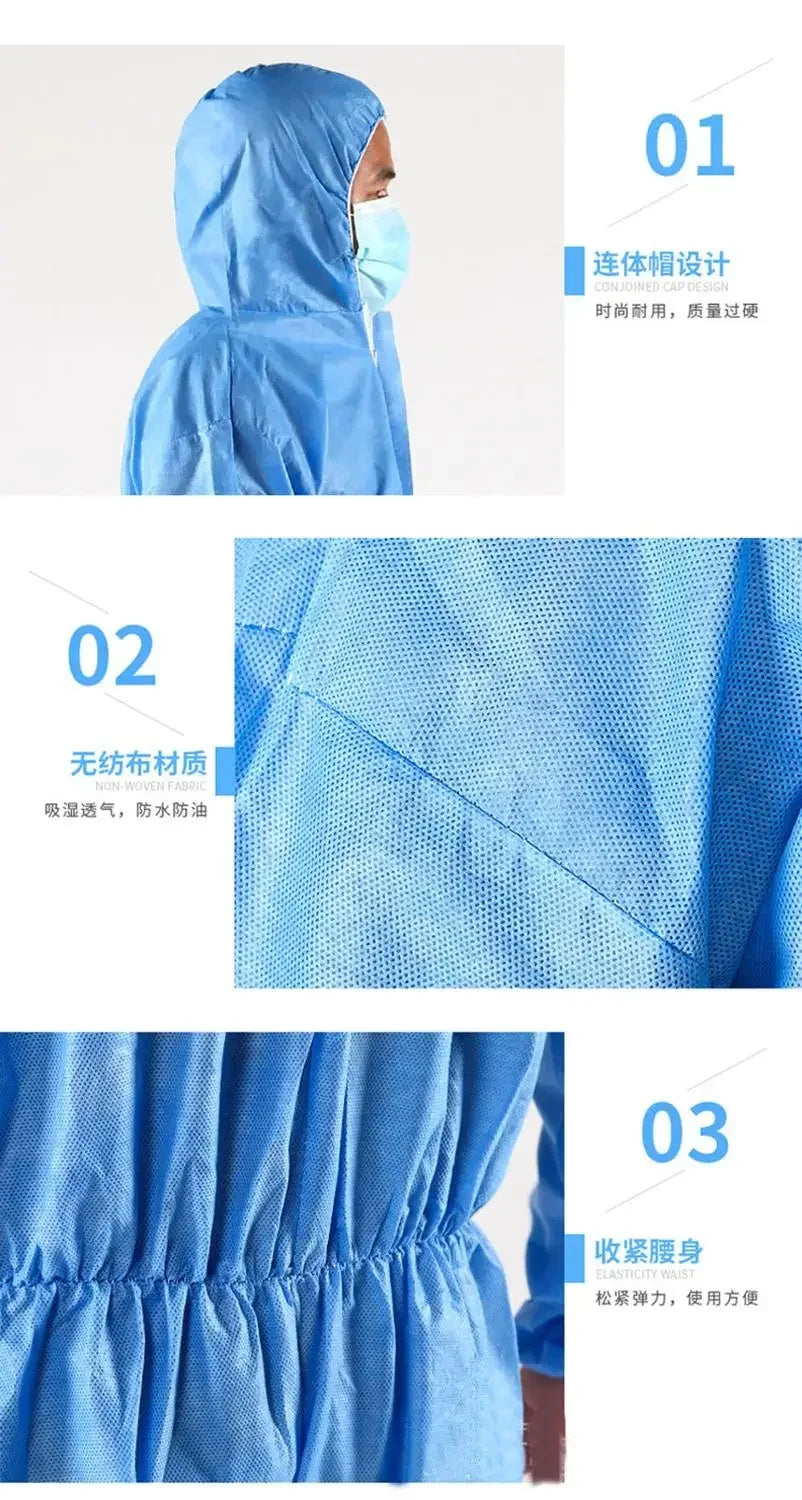 Disposable Breathable Dustproof Work Safety Coverall – Waterproof & Oil-Resistant Protective Suit