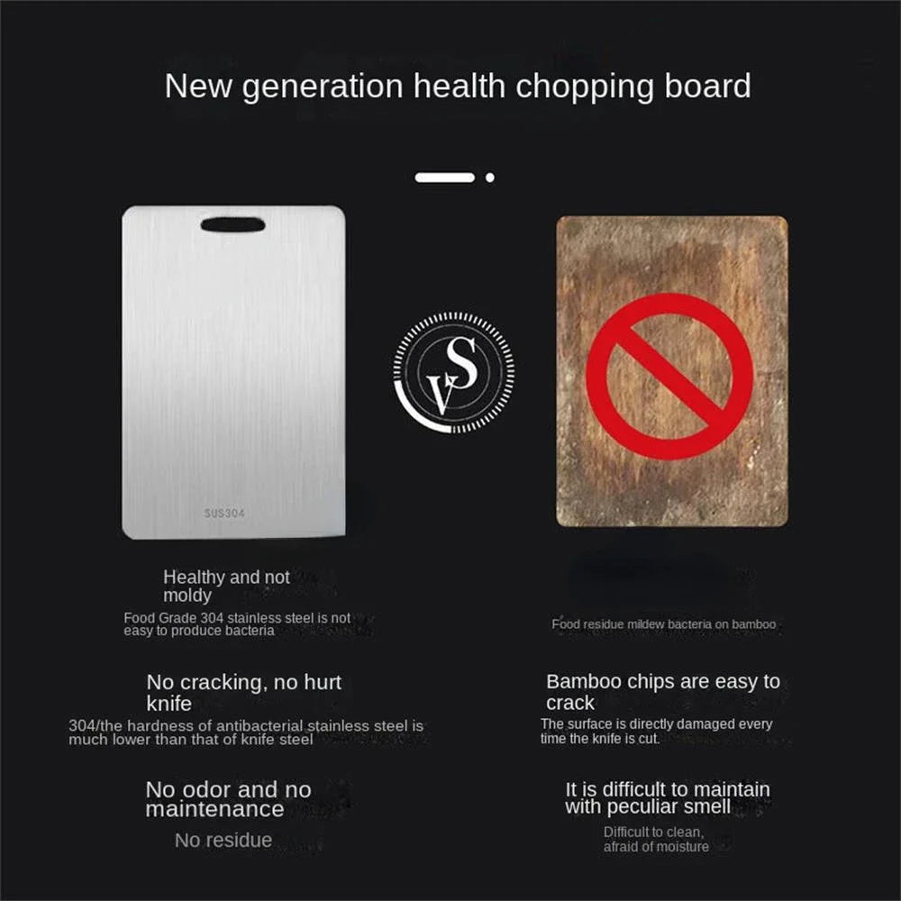 316 Stainless Steel Panel and Chopping Board Kitchen Household Thickened Double Sided Cutting Board Block Kneading Dough Boards