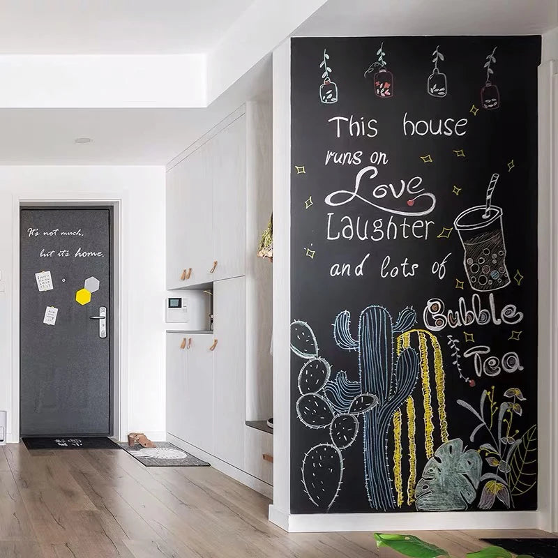 Blackboard Wallpaper Self-Adhesive Chalkboard Sticker – Removable & Reusable DIY Surface
