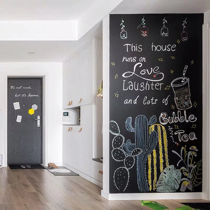 Blackboard Wallpaper Self-Adhesive Chalkboard Sticker – Removable & Reusable DIY Surface