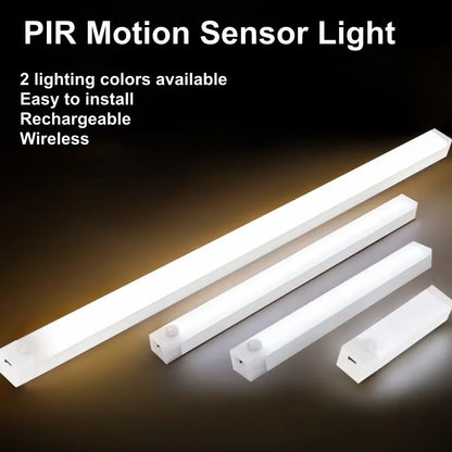 Wireless LED Motion Sensor Night Light – USB Type-C Rechargeable Cabinet Lamp for Closet, Kitchen, Staircase & Bedroom Wall Lighting