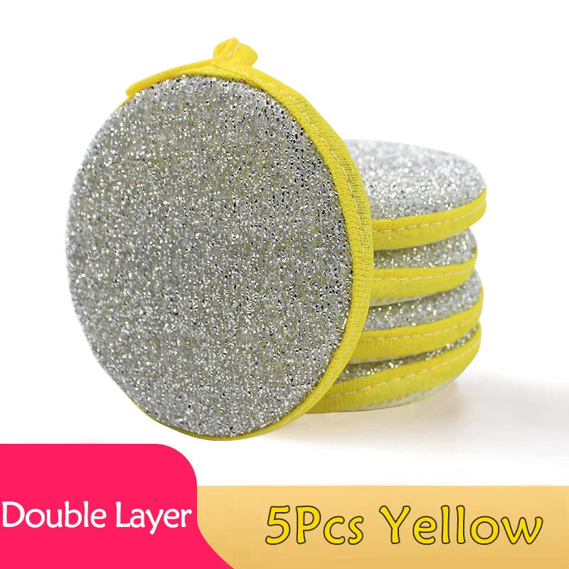 5/10/20pcs Double-Sided Dishwashing Sponges – Non-Scratch Kitchen Cleaning Pads for Pots & Pans