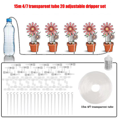 Garden Drip Irrigation Kit with Regulating Valve – Micro Dripper Watering System for Greenhouses & Potted Plants