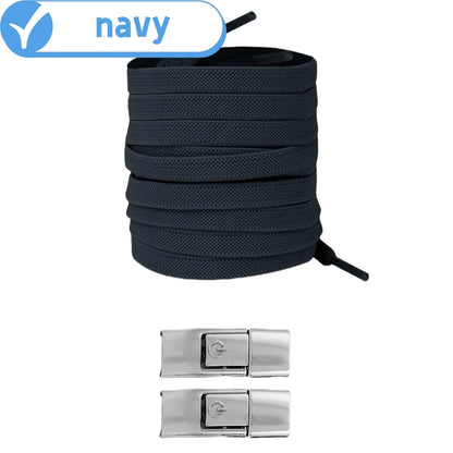 No Tie Press Lock Shoelaces – 8MM Elastic Flat Shoe Laces for Sneakers, Kids & Adults