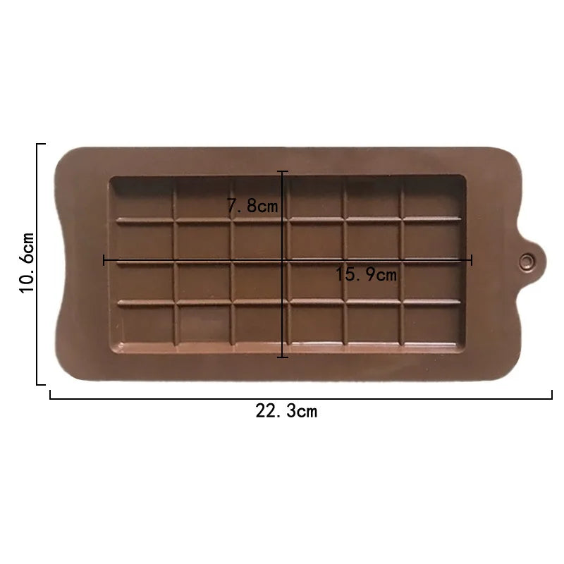 Chocolate Silicone Mold Long Square Plaid Silicone Mold Cake Decorative Mold Chocolate Block Insert Waffle Silicone Mold