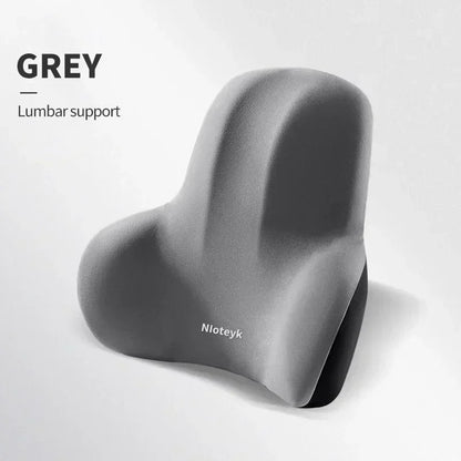Car Memory Foam Neck Pillow & Lumbar Cushion – Ergonomic Backrest Support for Driving & Office