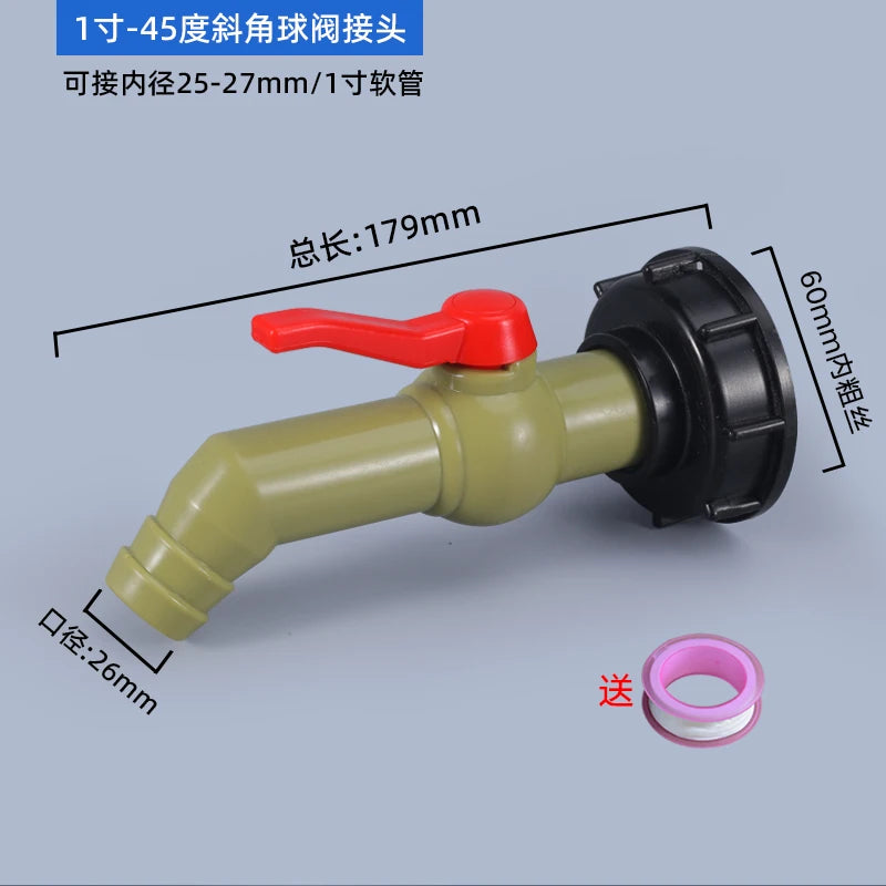 IBC Tank Adapter with Tap – S60X6 Garden Hose Connector for Irrigation