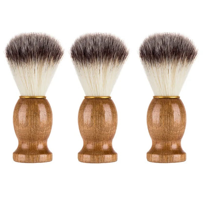 Badger Hair Shaving Brush – Wooden Handle Facial Brush for Beard Cleaning & Shave Prep