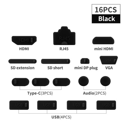 Silicone USB Type C Laptop Interface Dust Protectors Universal Notebook Anti Dust Plug For Laptop Accessories Anti-Dust Caps Set