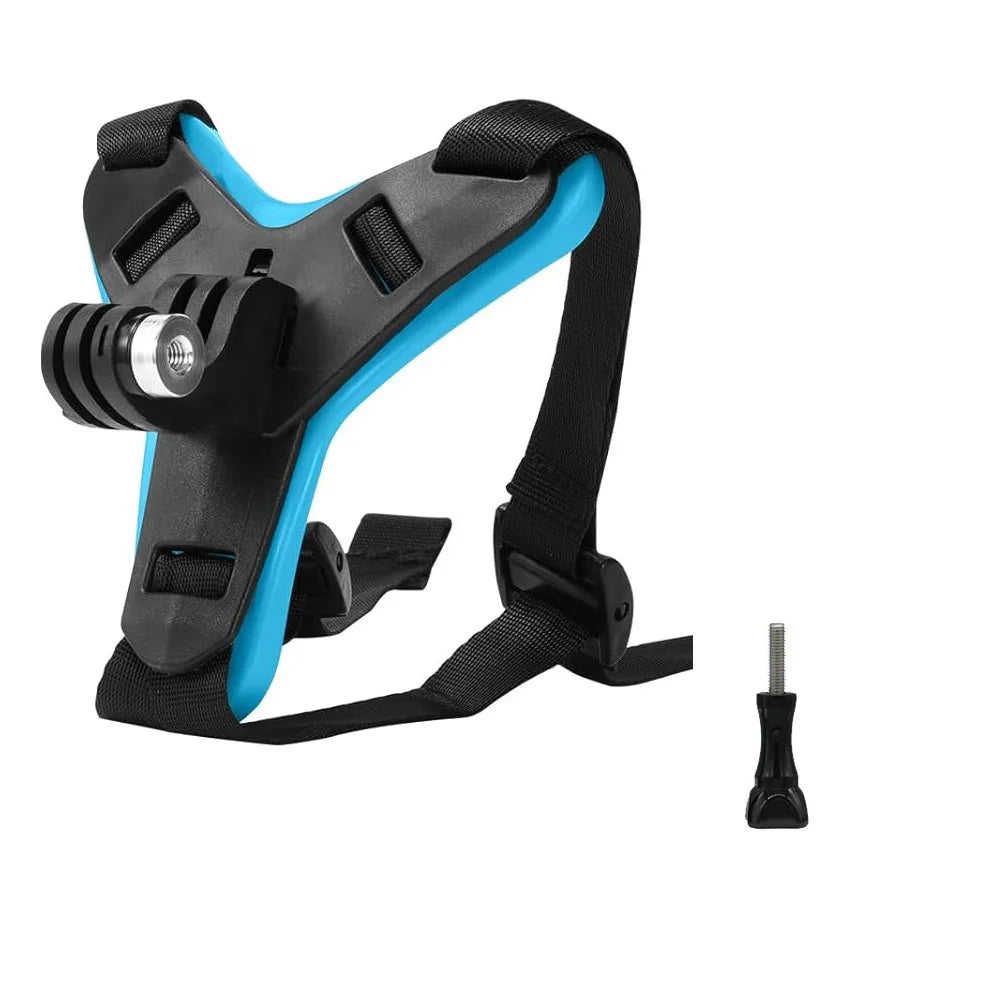Helmet Strap Mount for GoPro Hero 12/11/10/9/8/7/6/5/4 – Full Face Motorcycle Chin Mount for Action Cameras & Yi Sports Cams