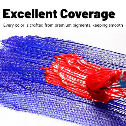 Acrylic Paint Set 12/18/24 Colors – Waterproof Portable Art Paints for DIY Crafting