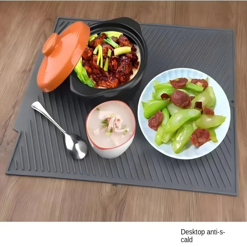 Silicone Drain Pad Drying Mat – Heat-Resistant Non-Slip Dish Mat for Kitchen & Tableware