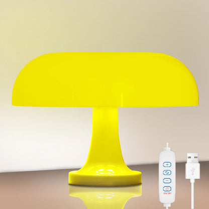 Mushroom Table Lamp – Modern Minimalist Danish Designer Bedside Lamp with 3-Color Dimming & USB Charging
