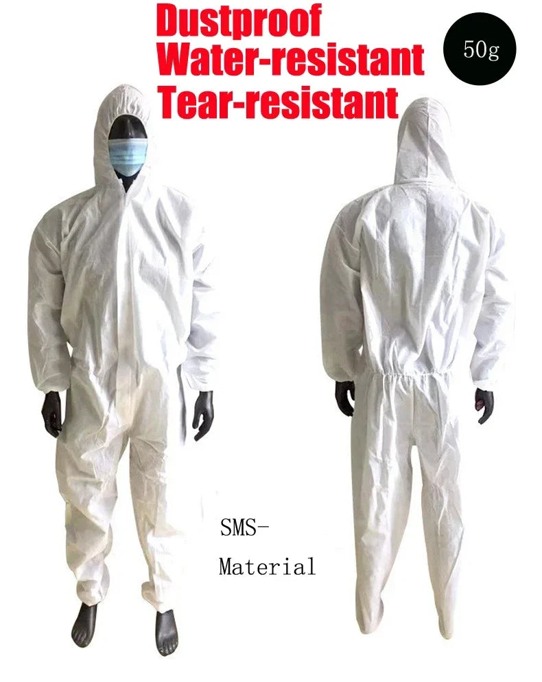 Disposable Breathable Dustproof Work Safety Coverall – Waterproof & Oil-Resistant Protective Suit