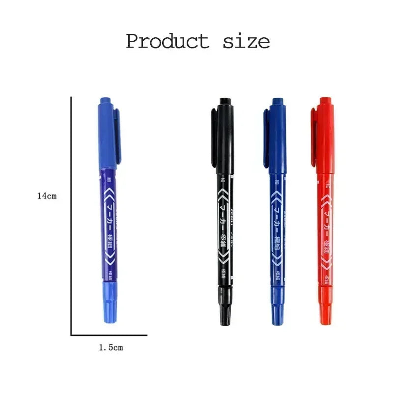 Permanent Marker Pens (5/10PCS) – Twin Tip Oil-Based Ink for School & Office