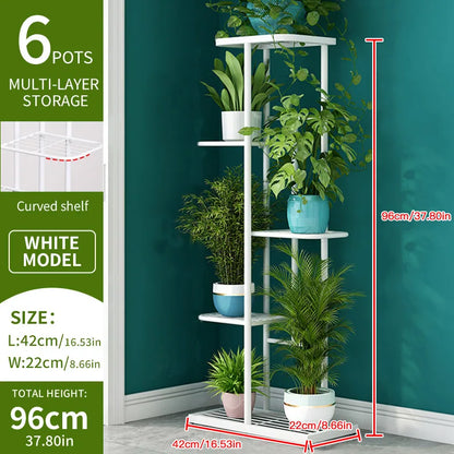 Iron Plant Stand – 4/5/6-Layer Multi-Tier Flower Shelf Rack Organizer