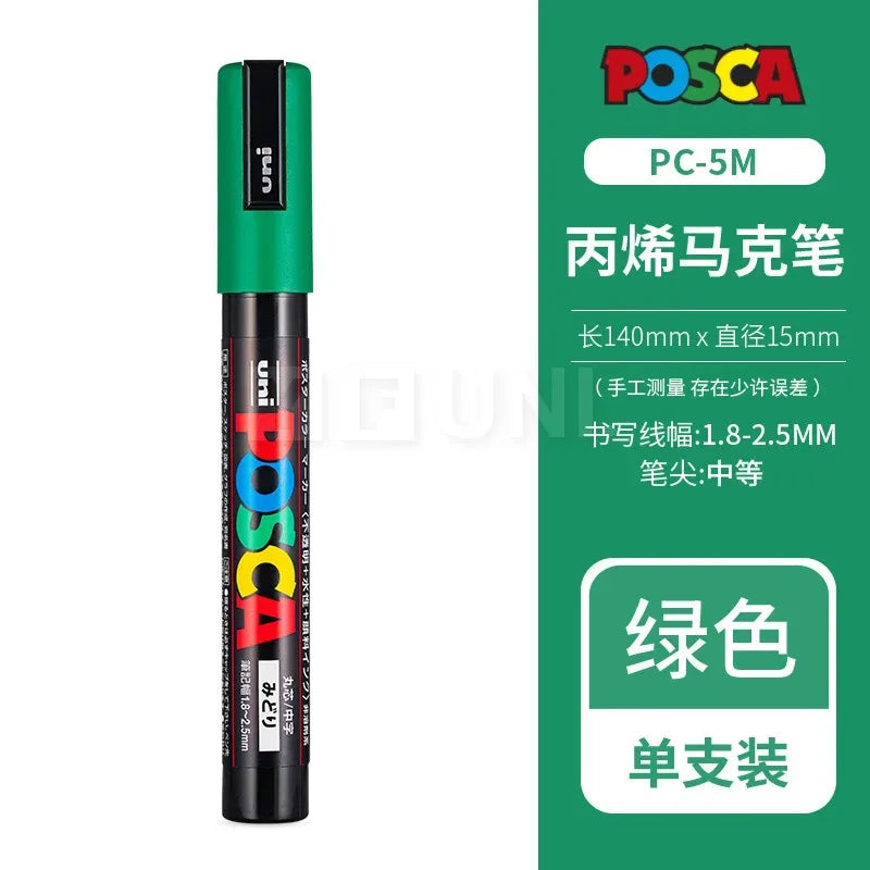 Uni Posca Full Marker Set – Multi-Colours Acrylic Permanent Graffiti Painting Pens