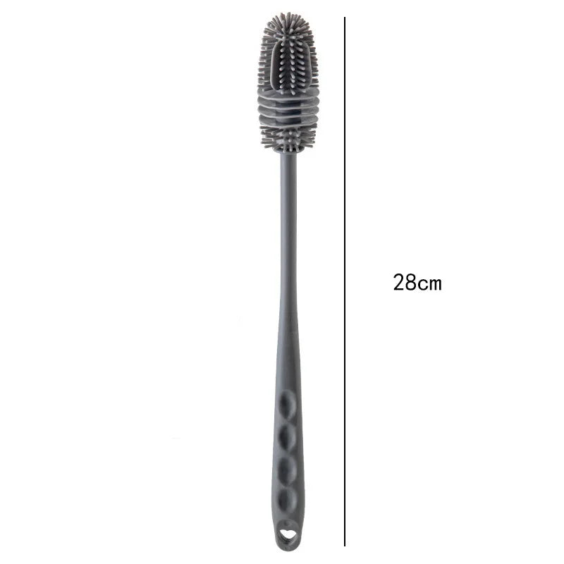 Silicone Cup Brush Milk Bottle Cleaning Brush Long Handle Water Bottles Cleaner Glass Cup Cleaning Brush Kitchen Cleaning Tools