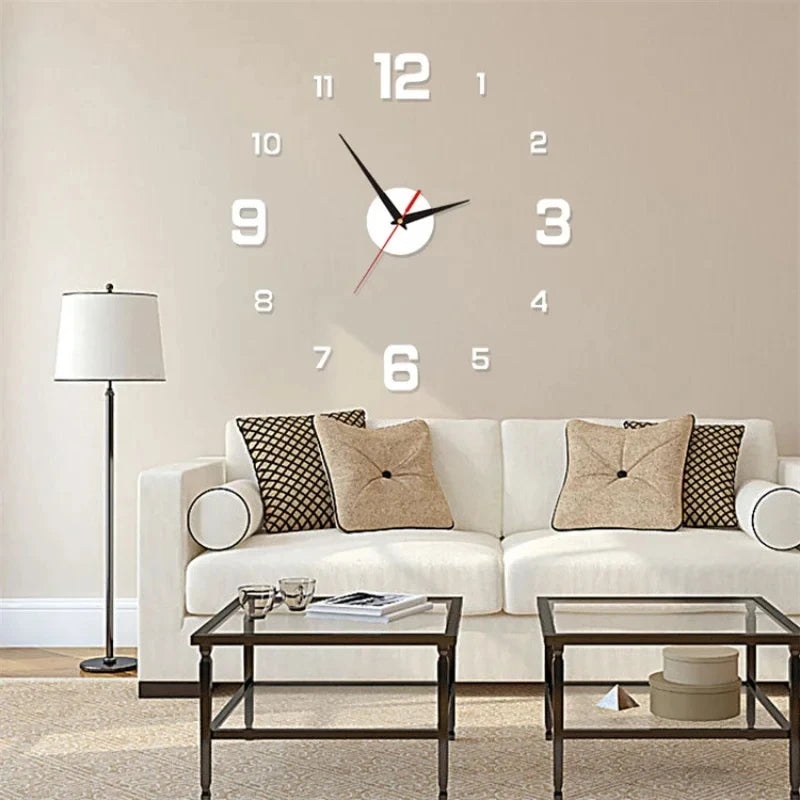 DIY Luminous 3D Wall Clock – Frameless Digital Clock for Modern Living Room & Bedroom Decor