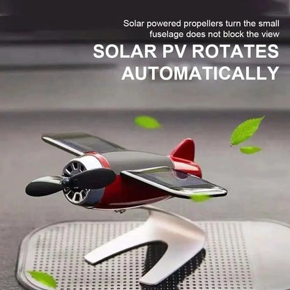 Solar-Powered Airplane Ornament – Creative Car Dashboard & Desktop Gift for Men and Car Enthusiasts