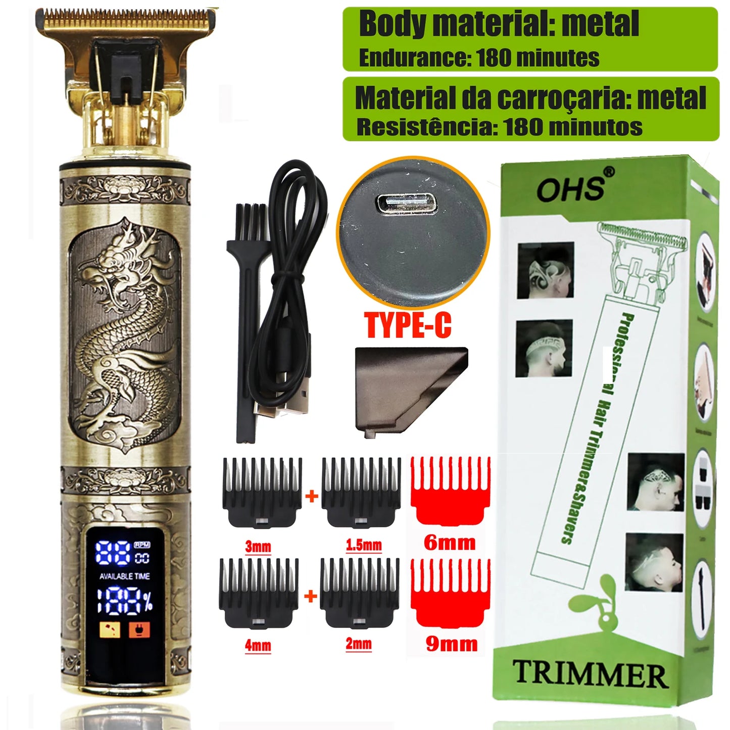 T9 Cordless Electric Hairber Shaver Hair Trimer Home Appliances Travel Barber Razors Shaving Machine for Men Trimmer Man