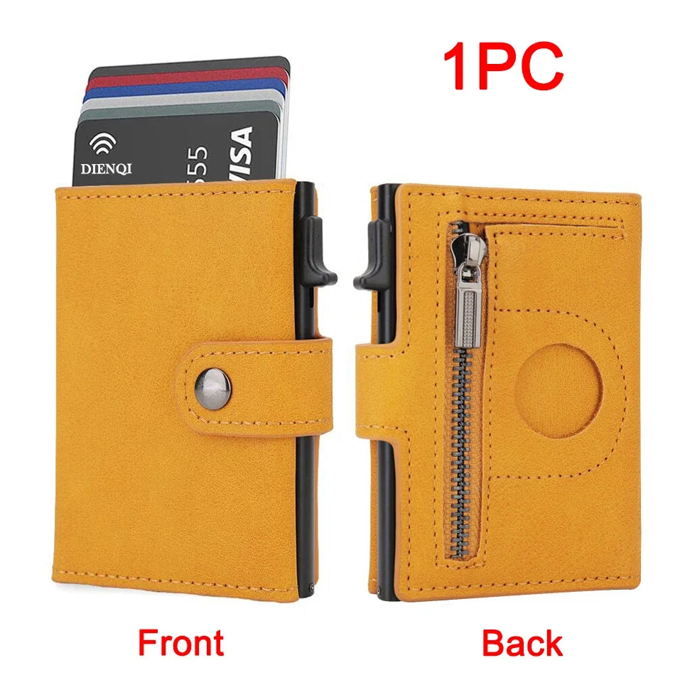 RFID Carbon Fiber Wallet with AirTag Pocket – Luxury Slim Credit Card Holder for Men