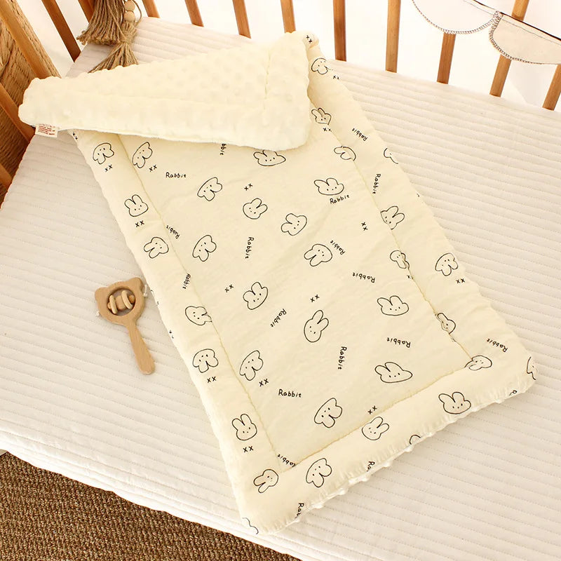Double-Sided Baby Crib Mattress Pad – Thick Cotton Toddler Bed Cushion for Cradle & Stroller