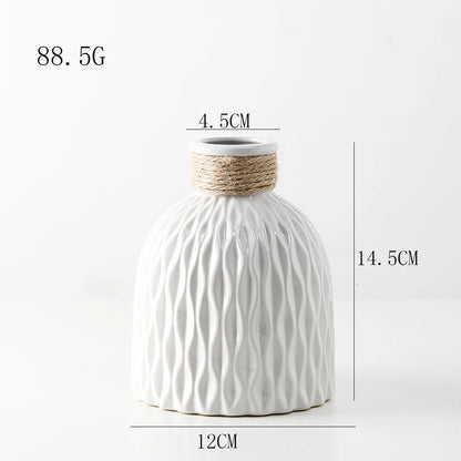 Modern Wave Ripple Plastic Vase – Nordic Flower Pot for Desktop or Table Decoration
