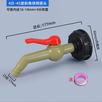IBC Tank Adapter with Tap – S60X6 Garden Hose Connector for Irrigation