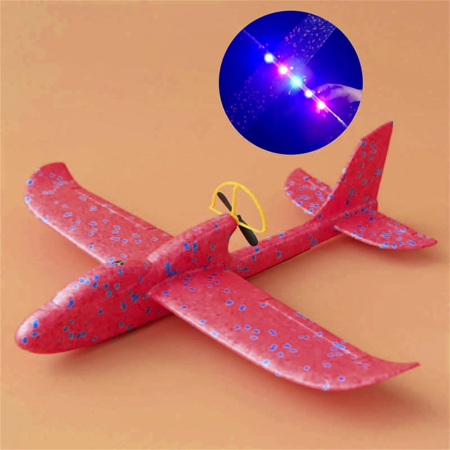 Electric Foam Glider Plane – LED Rechargeable Hand-Throw Airplane Toy for Kids Outdoor Play