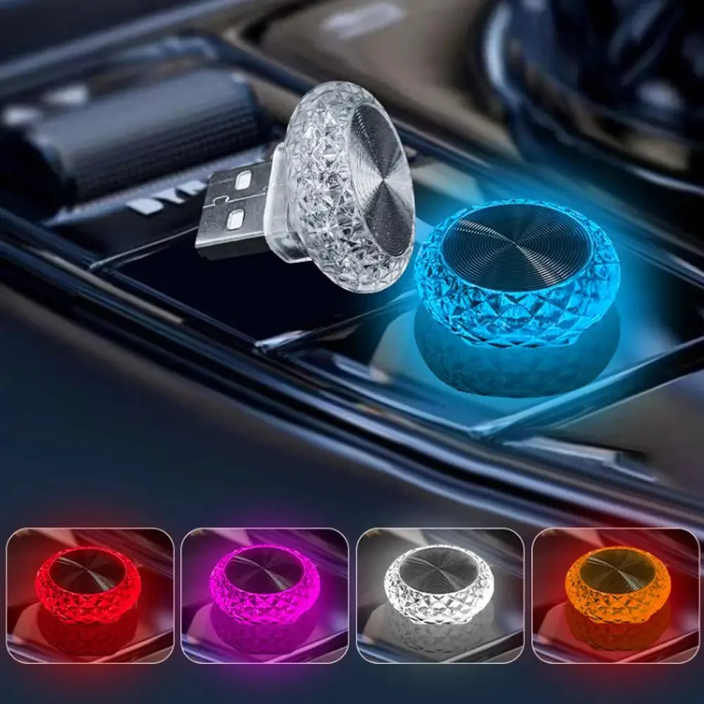 Car USB Ambient Lights – Portable Mini LED Atmosphere Lamps for Car & Computer Interior Decoration