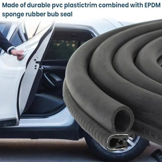Car Door Rubber Seal Strip with Side Bulb 32.8' UShape Weather Stripping Soundproofing Edge Guard Trim Universal Auto Accessori