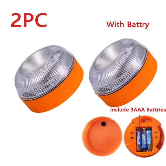 1pc/2pcs LED Vehicle Emergency Warning Light,Battery Powered,for Various Car Models-Roadside Assistance,Offroad Enthusiast,Truck